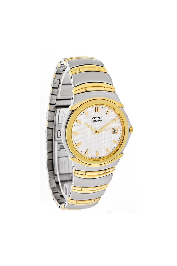 Classic Men's White Dial Two-Tone Quartz Watch 2510-H21483