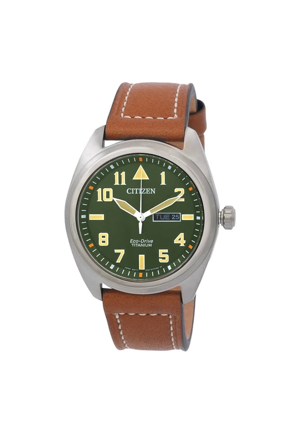 Eco-Drive Avion Super Titanium Green Dial Men's Watch BM8560-02X