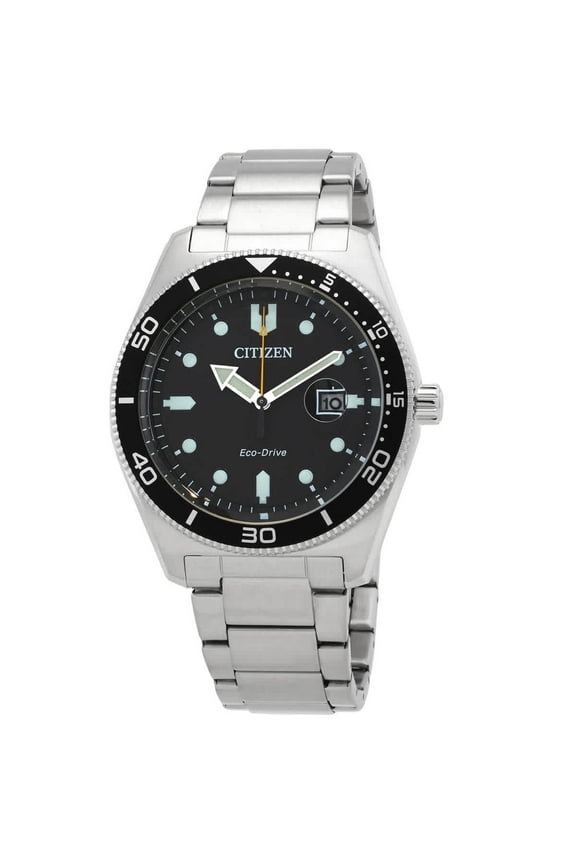 Eco-Drive Men's Stainless Steel Black Dial Watch AW1760-81E