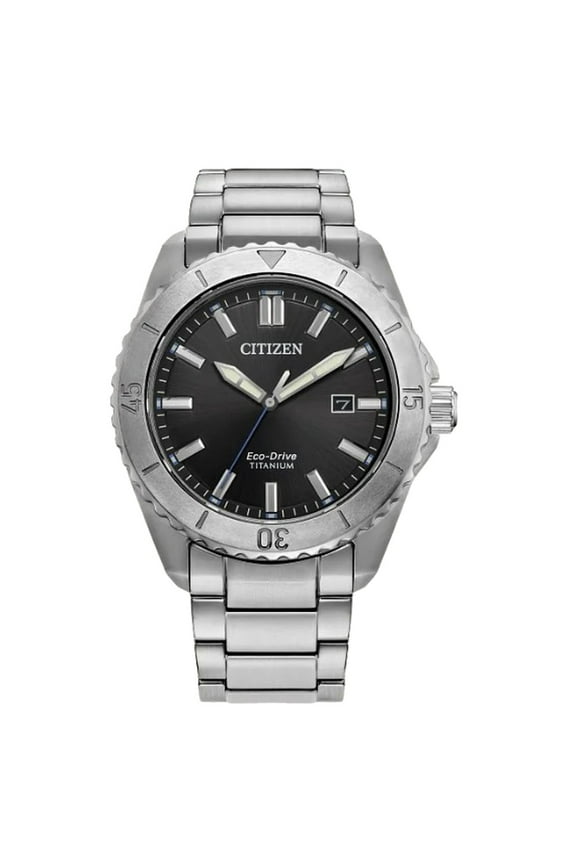 Eco-Drive Brycen Men's Super Titanium Black Dial Watch AW1840-50E