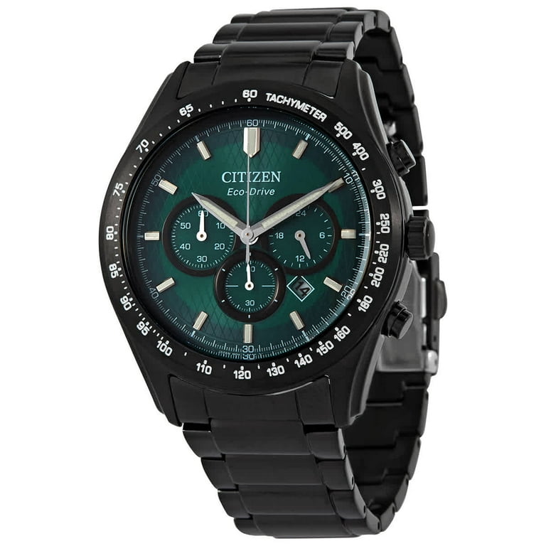 ぐりーんぐりーん Citizen Brycen Chronograph 44mm Watch with Green Dial - CA0851-56X