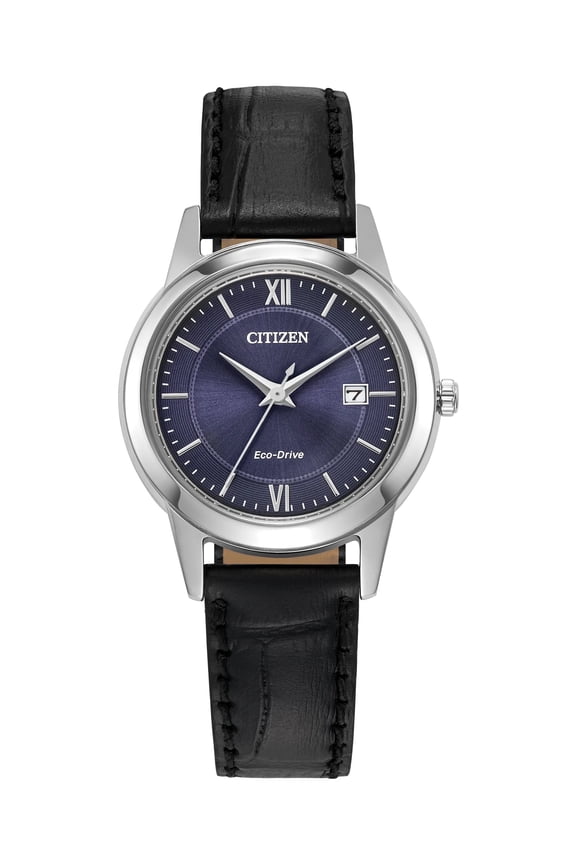 Eco-Drive Classic Black Leather Strap Women's Watch FE1087-01L