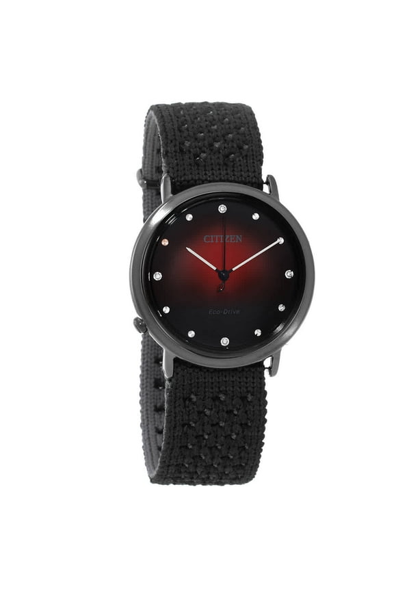 Eco-Drive Crystal Black Dial Ladies Watch EM1007-47E