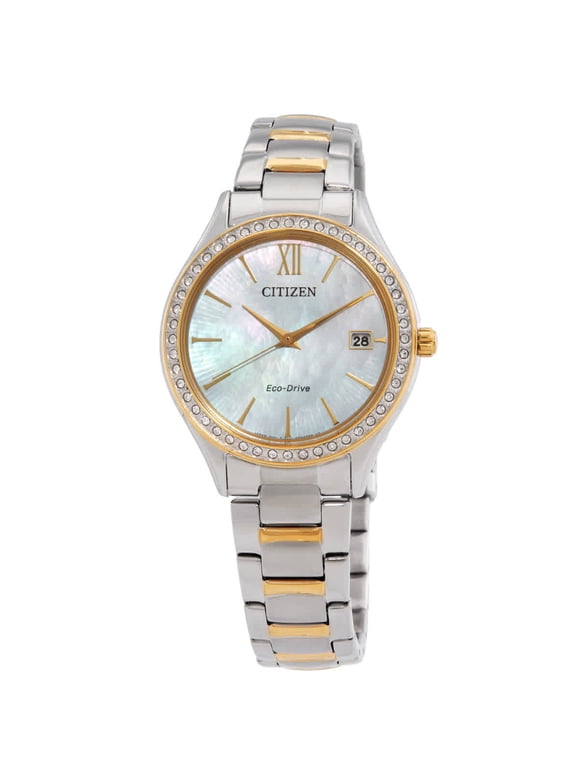 Eco-Drive Crystal Mother of Pearl Dial Ladies Watch EO1188-56D
