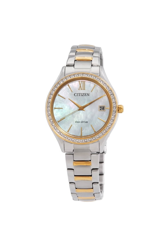 Eco-Drive Crystal Mother of Pearl Dial Ladies Watch EO1188-56D