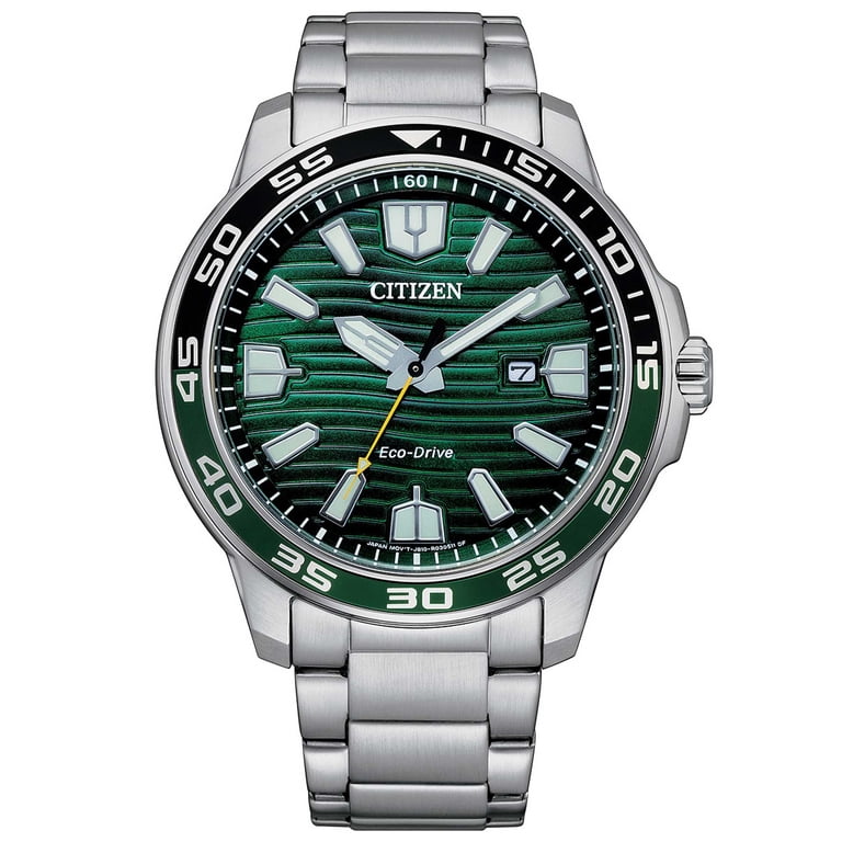 Citizen Eco-Drive Green Dial Stainless Steel Men's Watch AW1526
