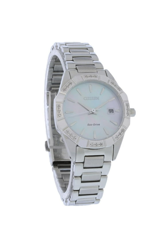 Eco-Drive Women's Stainless Steel Diamond Watch EW2650-51D