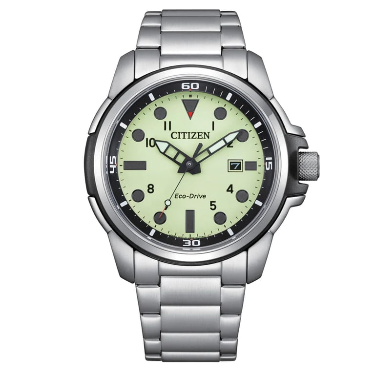 Citizen Eco-Drive Men's Sea Land Stainless Steel Green Dial Watch