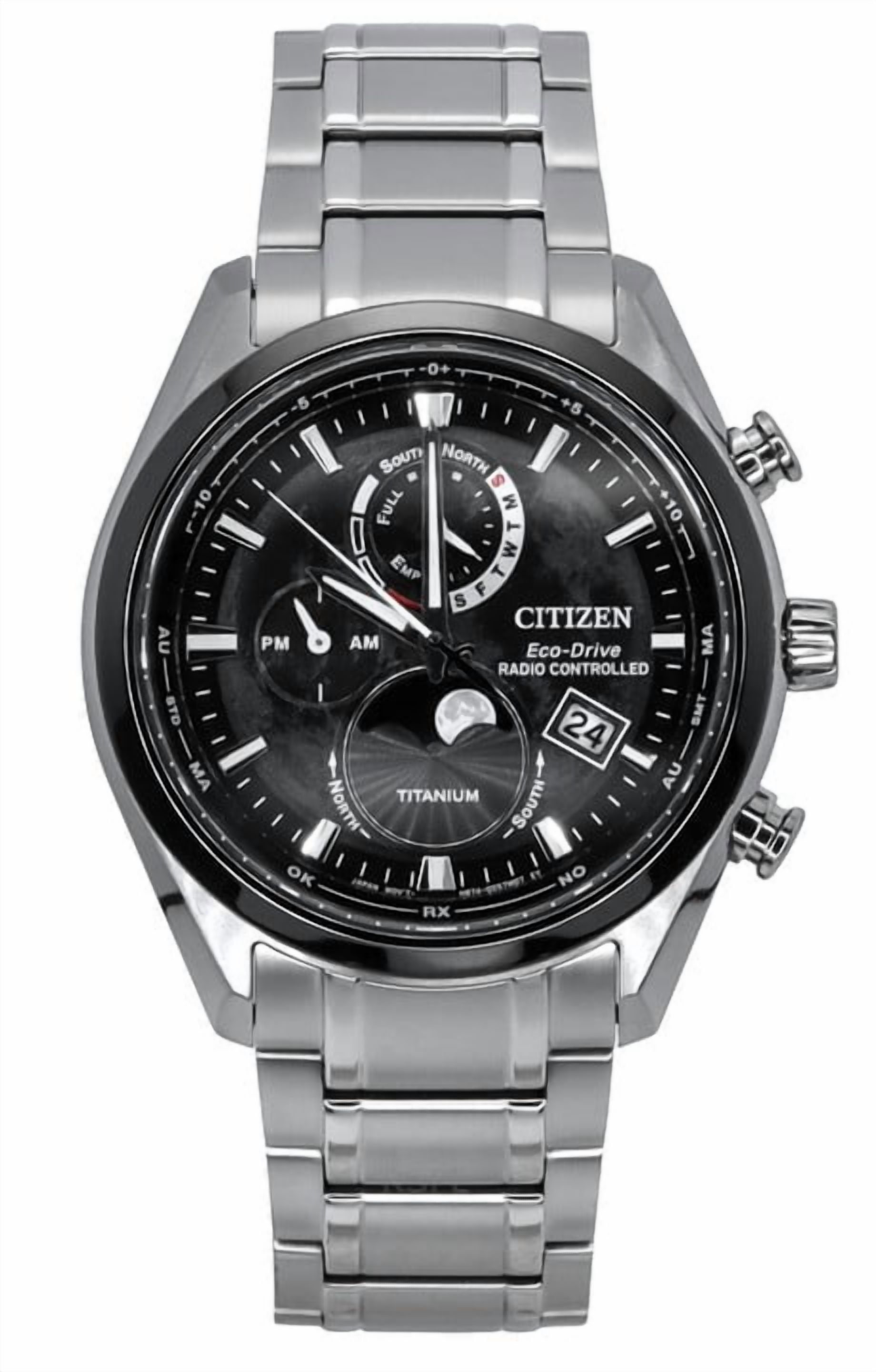 Citizen Eco-Drive Moon Phase Black Dial Men's Watch BY1018-80E