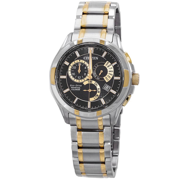 Citizen Eco-Drive Perpetual Alarm Black Dial Men display picture 1