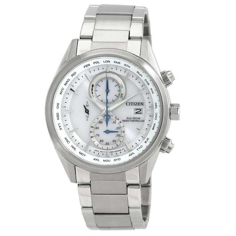 Citizen Eco Drive Perpetual Alarm World Time Chronograph GMT White Dial Men s Watch AT8260 85A Walmart