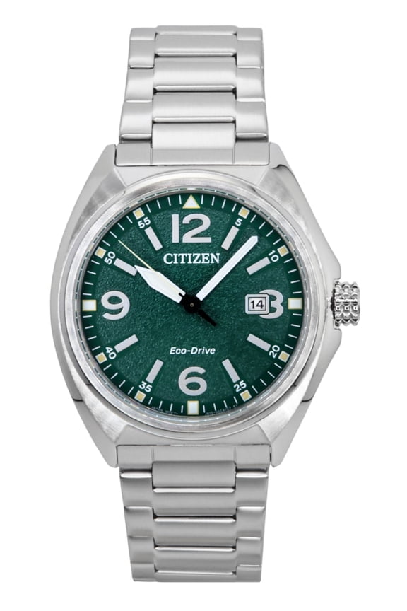 Eco-Drive Stainless Steel Green Dial AW1571-76X 100M Men's Watch