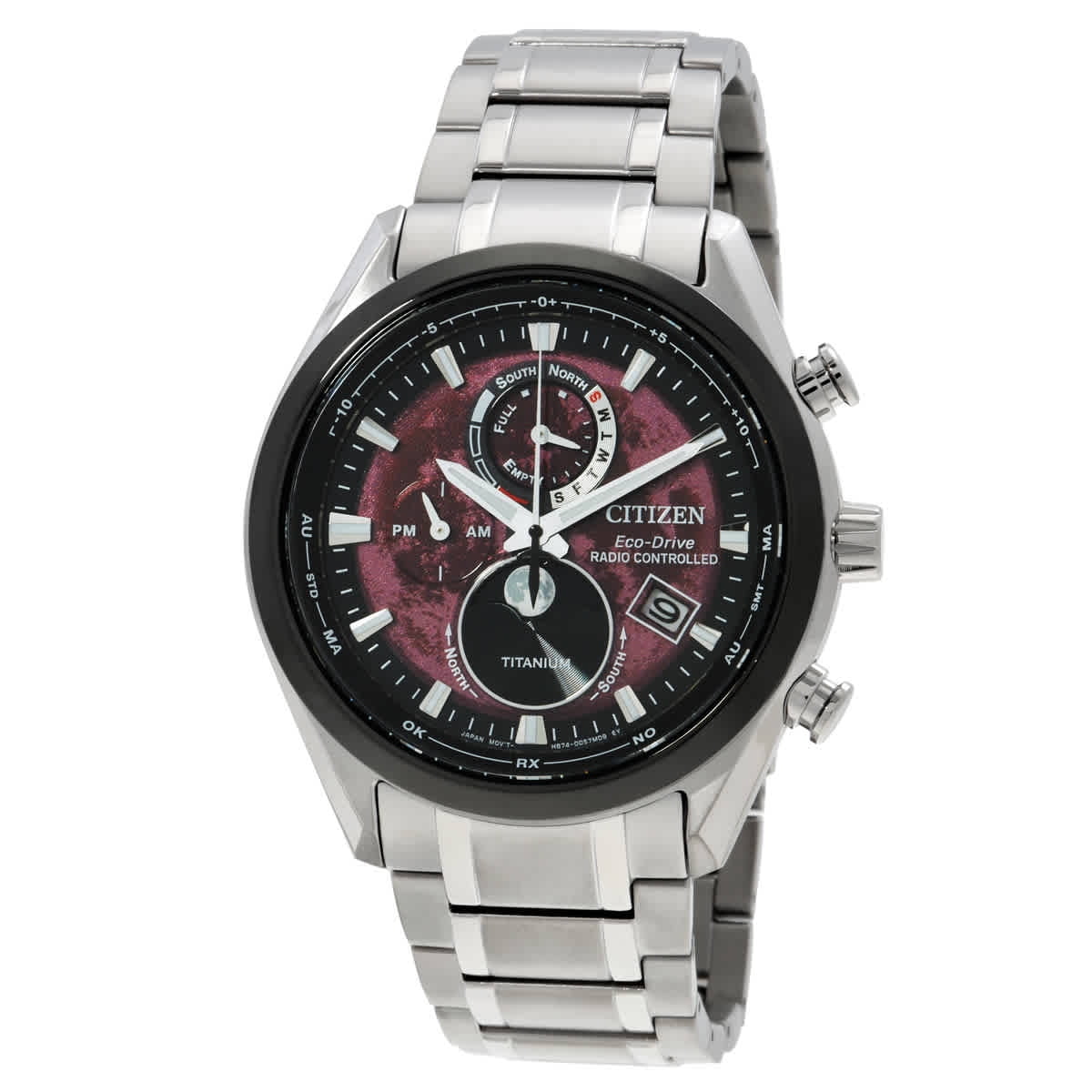Citizen Tsuki-Yomi A-T Moon Phase Red Dial Men's Watch BY1018-55X