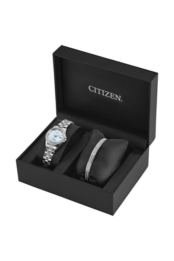Eco-Drive Women's Silhouette Crystal Watch Box Set - EW1841-66D
