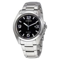 Citizen EcoDrive Black Dial Stainless Steel Men's Watch AW143086E
