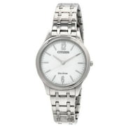 Citizen Elegance Stainless Steel White Dial Eco-Drive EM0411-71A Womens Watch