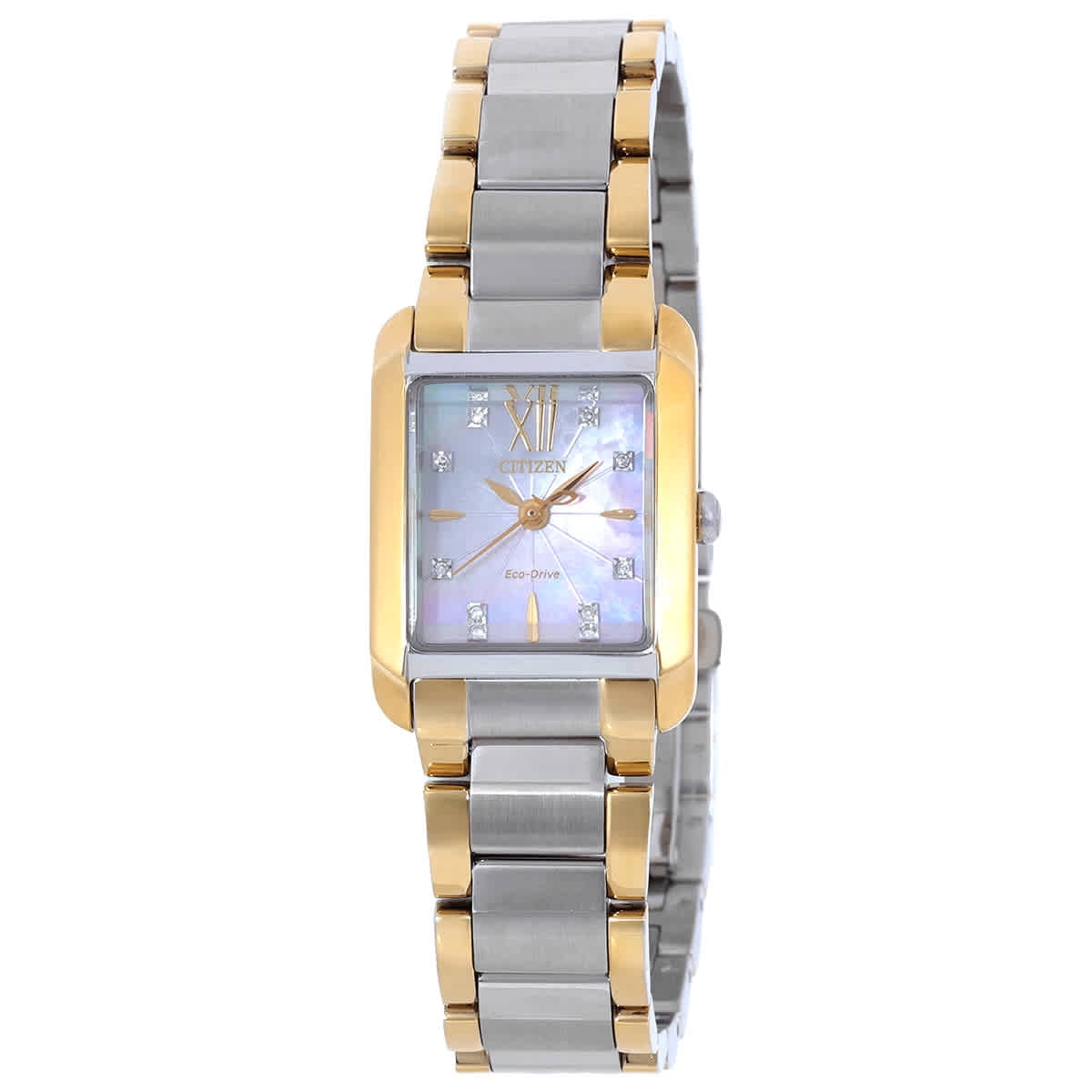 アクセサリー Lady Citizen L Bianca White Mother of Pearl Dial Ladies Watch EW5554