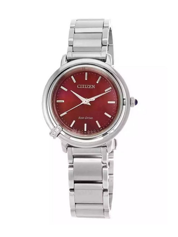 L Eco-Drive Red Mother of Pearl Dial Ladies Watch EM1090-78X