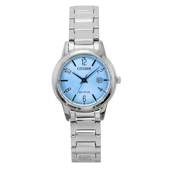 Citizen Elegance Stainless Steel Light Blue Dial Eco-Drive FE1241-71L Women's Watch