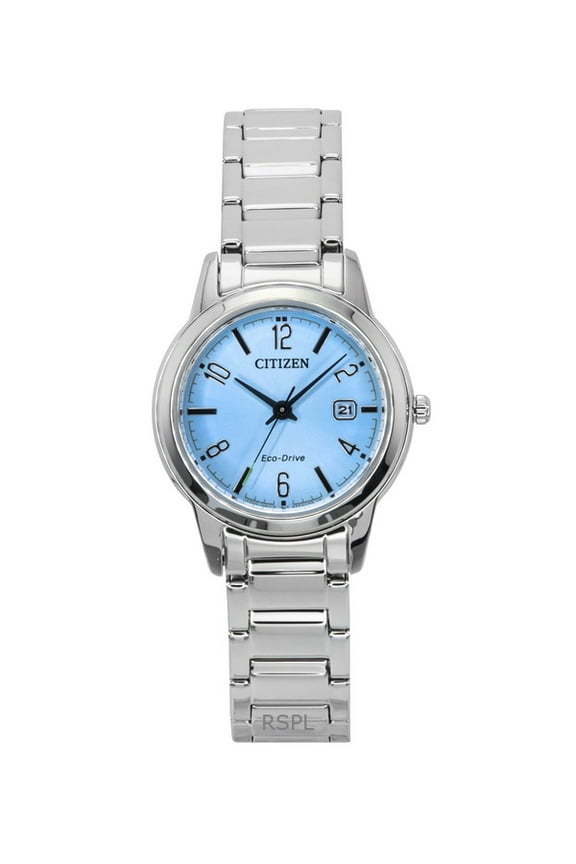 Elegance Stainless Steel Light Blue Dial Eco-Drive FE1241-71L Women's Watch