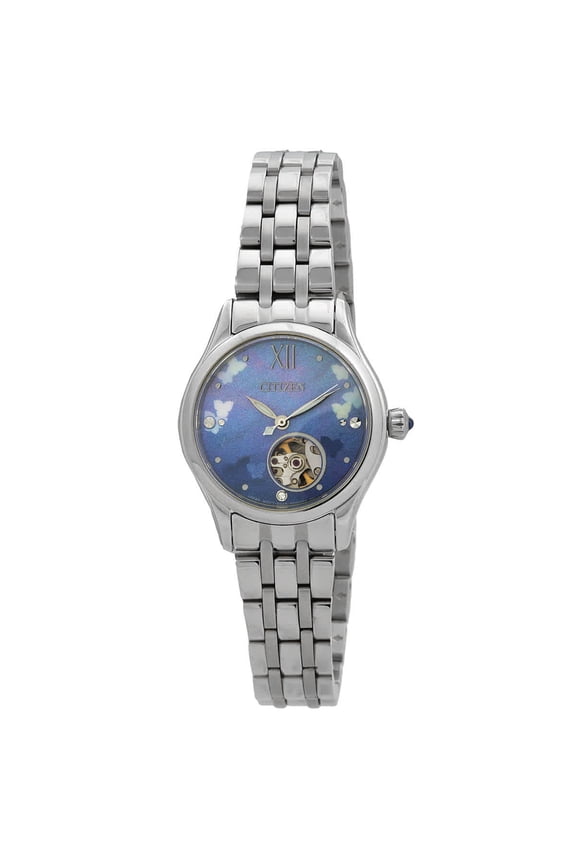 Limited Edition Stainless Steel Open Heart Light Blue Dial Automatic PR1040-88N Women's Watch