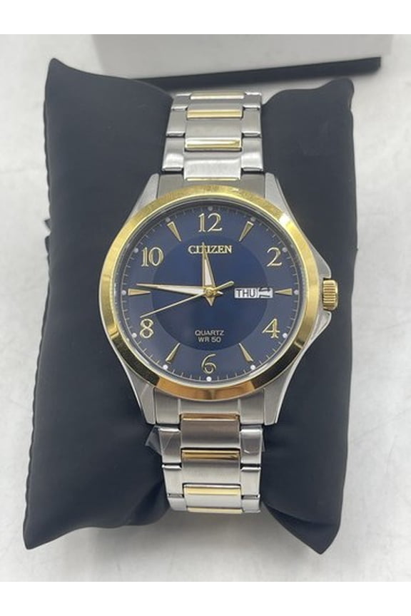 Citizen Men's 41MM Analog Quartz Watch Midnight Blue/Gold & Silver Steel