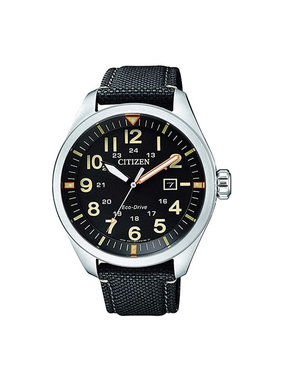 Men's Eco-Drive AW5000-24E Silver Canvas Japanese Quartz Diving Watch