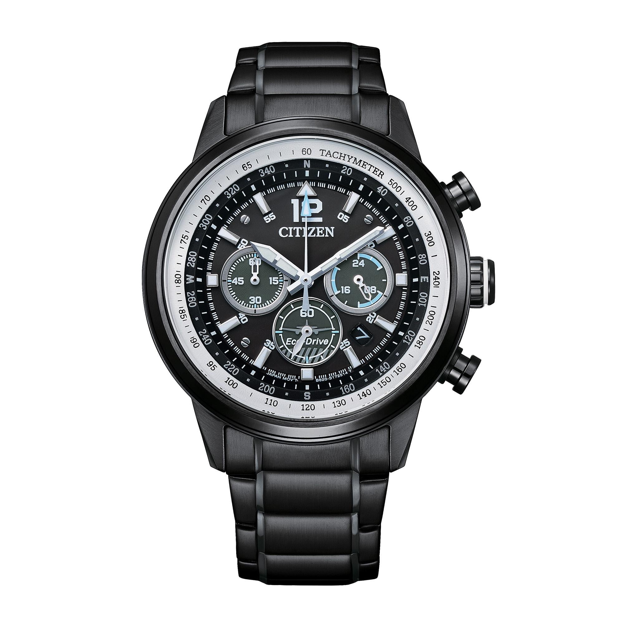 Citizen Men's Eco-Drive Avion Black IP Chronograph Watch - CA4525