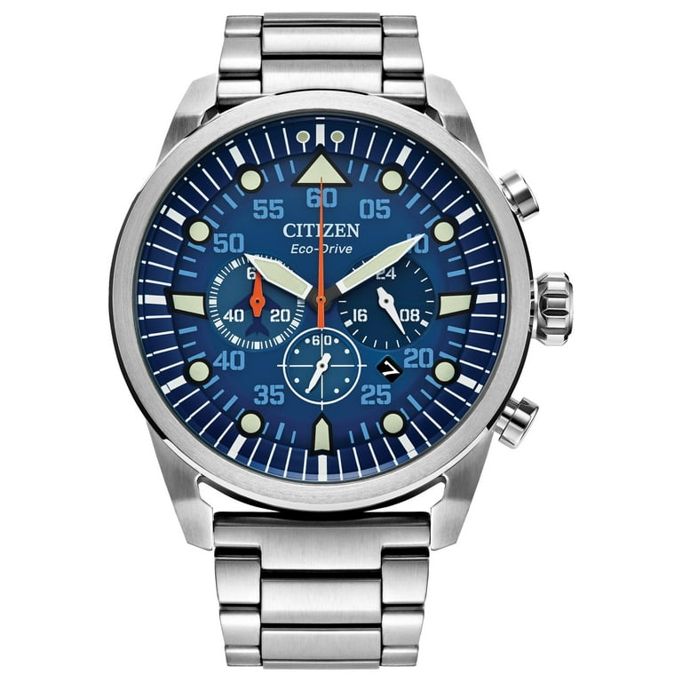 Citizen Men's Eco-Drive Avion Chronograph Stainless Steel Watch