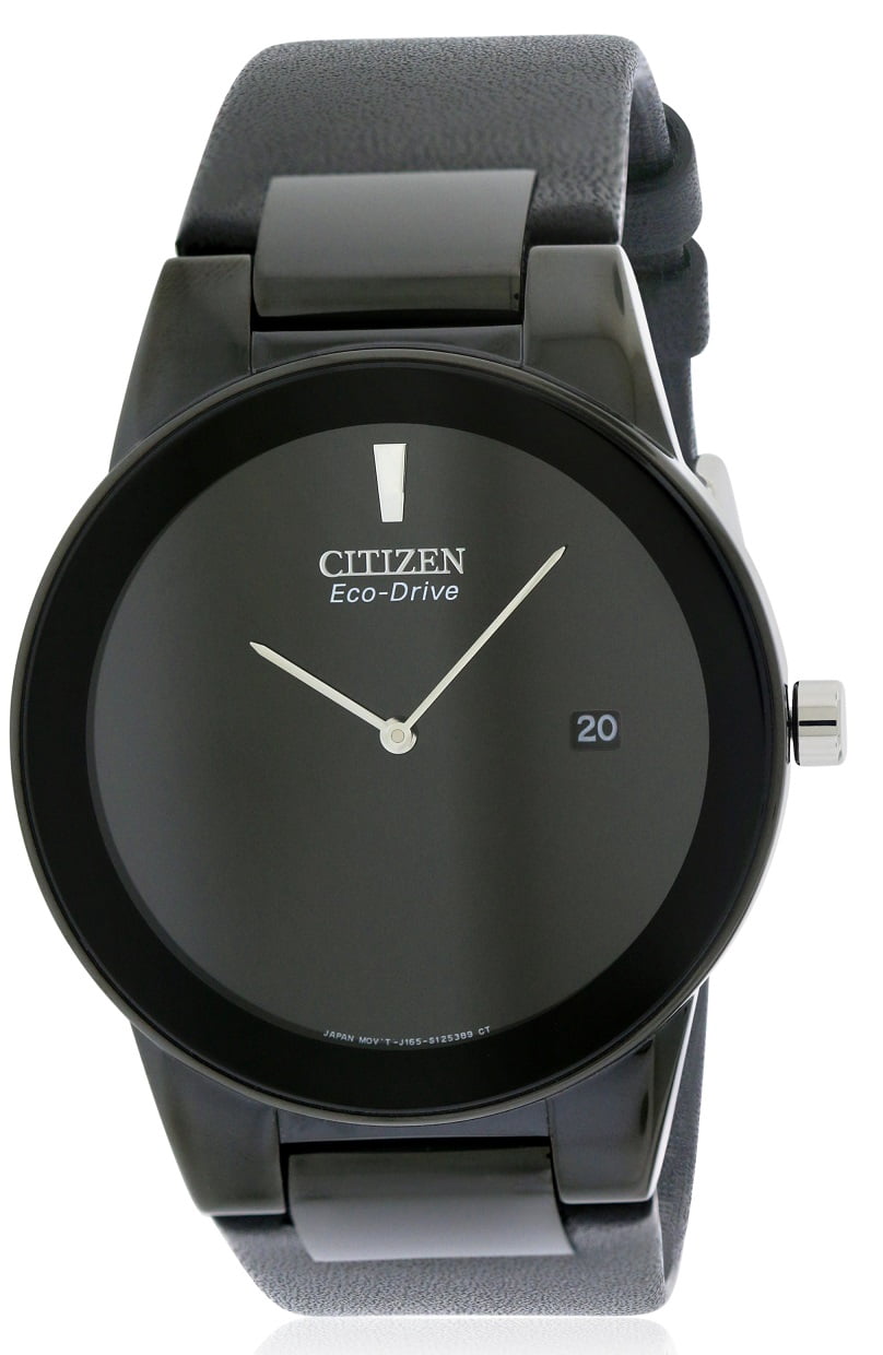 Citizen Men's Eco-Drive Axiom Wrist Watch, Black Leather Strap