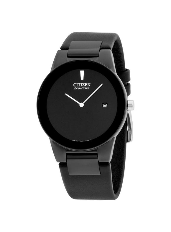 Men's Eco-Drive Axiom Black Leather Watch, AU1065-07E