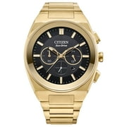 Citizen Eco-Drive Mens Axiom Gold-Tone Stainless Steel Chronograph Watch - CA4582-54E