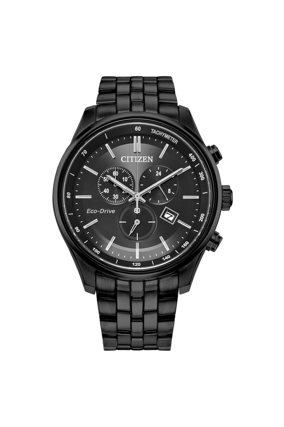 Men's Eco-Drive Black IP Chronograph Watch - AT2145-86E