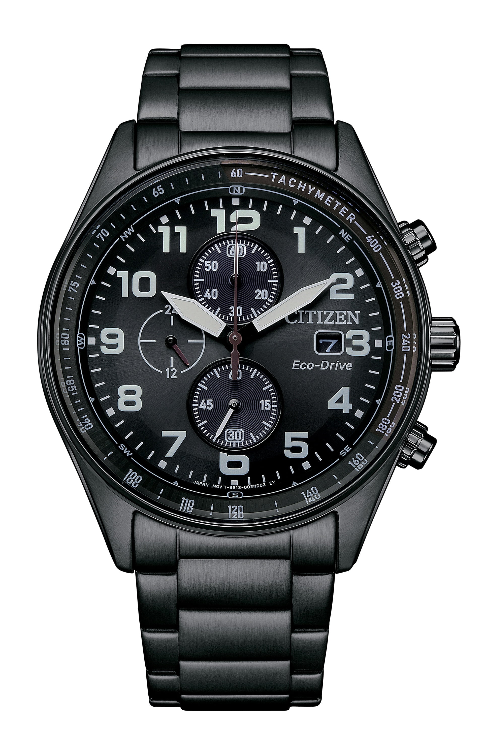 Citizen Men's Eco-Drive Black IP Stainless Steel Chronograph Watch