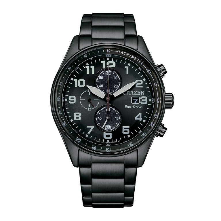 Citizen Men's Eco-Drive Black IP Stainless Steel Chronograph Watch