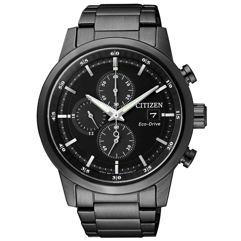 Citizen Men's Eco-Drive Black IP Stainless Steel Watch - Walmart.com