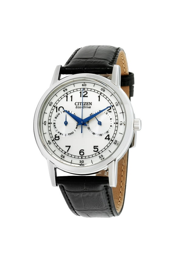 Men's Eco-Drive Black Leather Strap Watch AO9000-06B