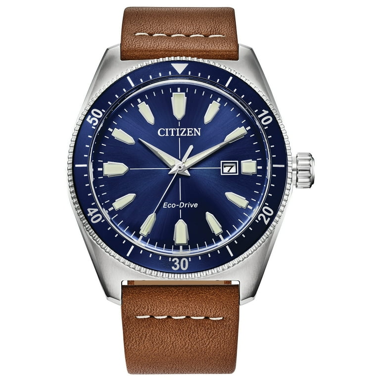 Citizen Men's Eco-Drive Brycen Brown Leather Strap Watch - AW1798