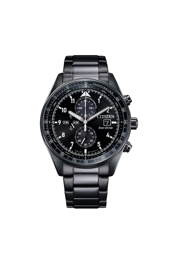 Men's Eco-Drive Caliper Black IP Chronograph Watch CA0775-52E