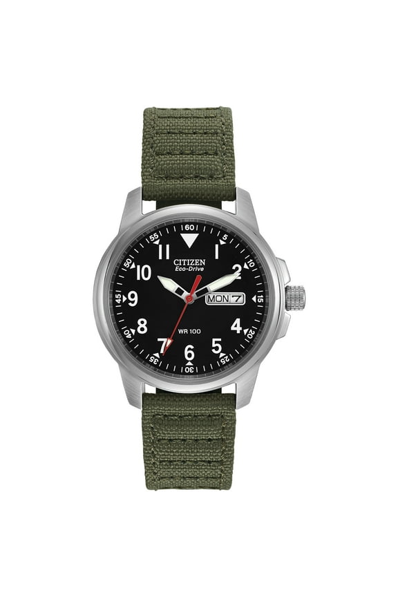 Men's Eco-Drive Chandler Green Strap Field Watch BM8180-03E