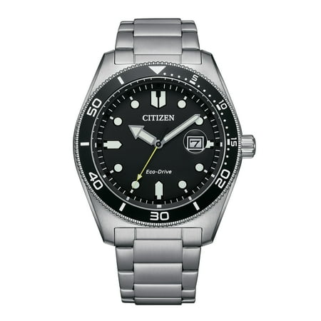 Citizen Men's Eco-Drive Classic Stainless Steel Black Dial Watch - AW1760-81E