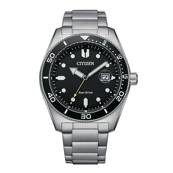 Citizen Men's Eco-Drive Classic Stainless Steel Black Dial Watch - AW1760-81E