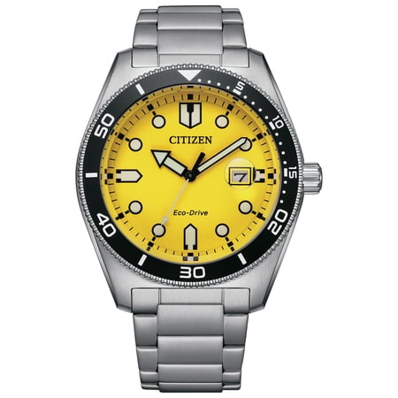 Citizen Men's Eco-Drive Classic Stainless Steel Yellow Dial Watch - AW1760-81Z