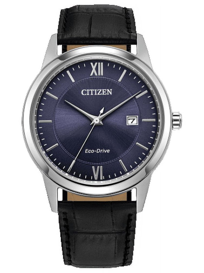 citizen eco-drive classic dress men's watch reviews with Leather Strap, 3-Hand Date index and Roman numeral
