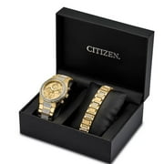 Citizen Men's Eco-Drive Crystal Accent Gold-Tone Watch and Bracelet Box Set CA0752-66P