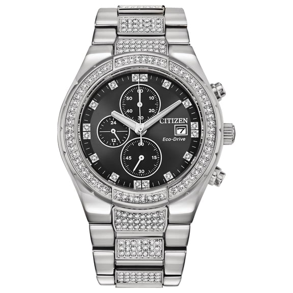Citizen Men's Eco-Drive Crystal Accented Chronograph Stainless Steel Watch - CA0750-53E