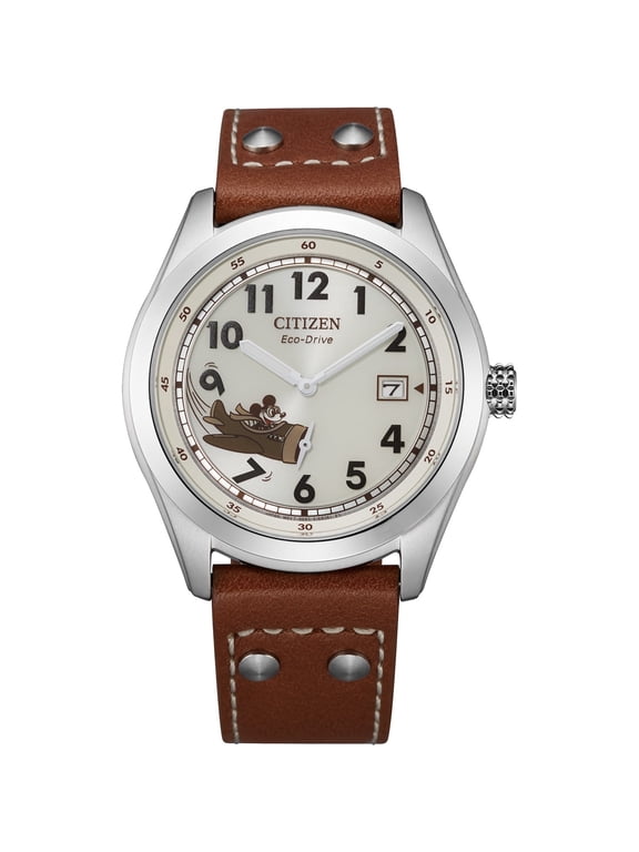 Men's Eco-Drive Disney Mickey Mouse Aviator Strap Watch - BV1088-08W