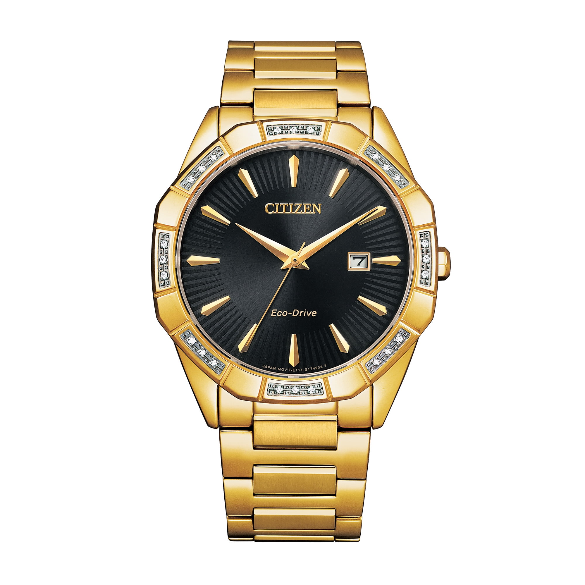 Citizen Men s Eco Drive Dress Classic Diamond Black Dial Watch BM7542 51E Walmart