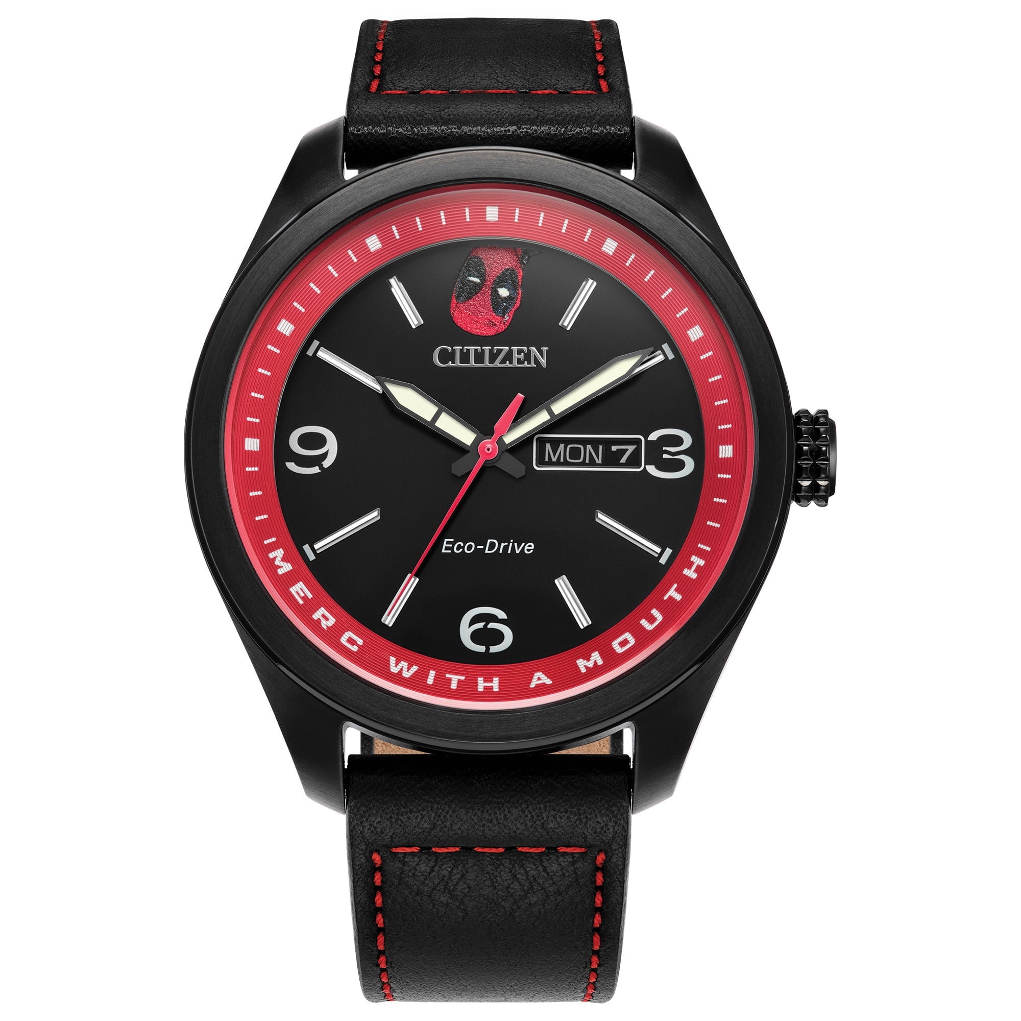 Citizen Men's Eco-Drive Marvel Deadpool Black Strap Watch - AW0145-02W