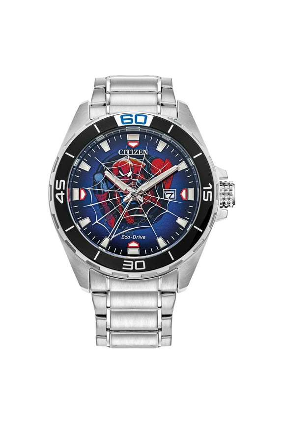 Men's Eco-Drive Marvel Spider-Man Stainless Steel Watch - BM7610-52W